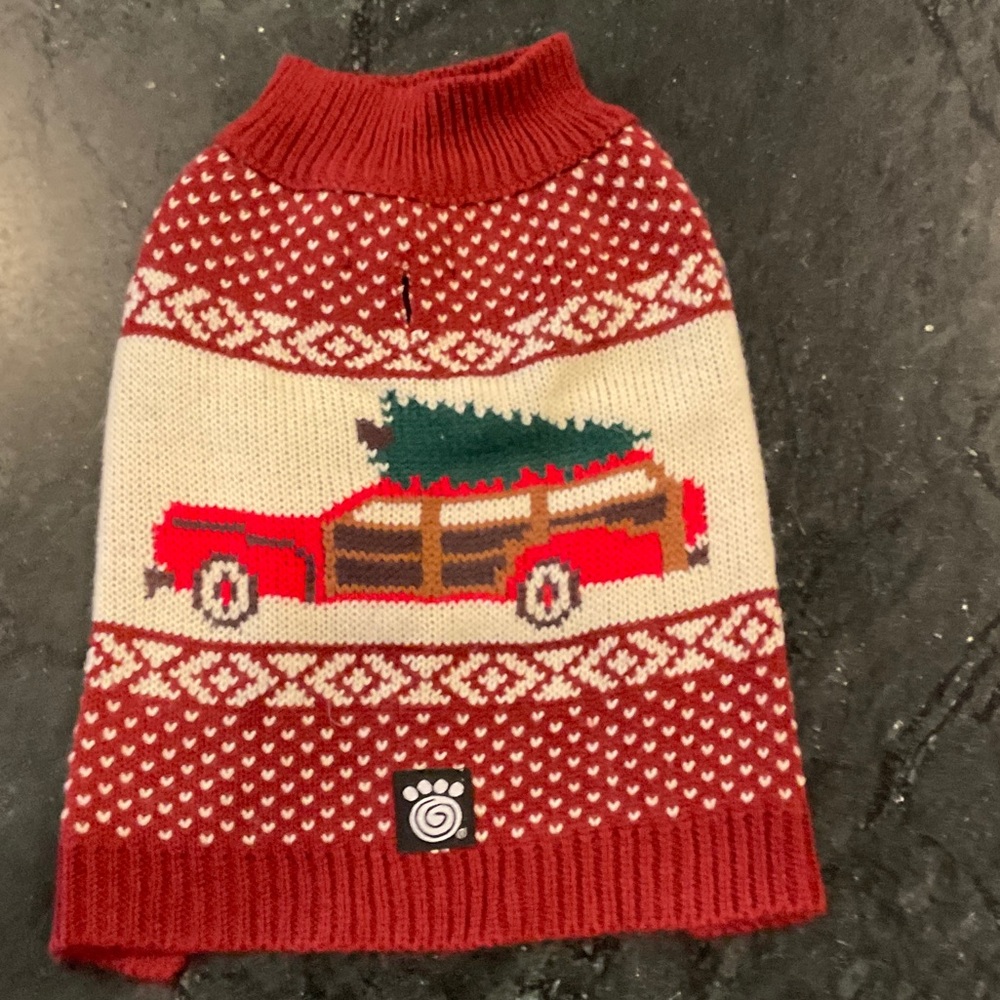 Red & Cream Holiday Knit Dog/ Cat Sweater